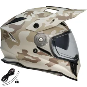 Z1R Range Dual Sport Snow Helmet Electric Shield Camo Desert
