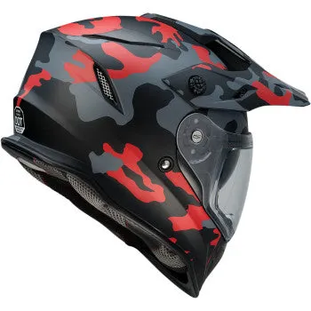 Z1R Range Dual Sport Snow Helmet Electric Shield Camo Red