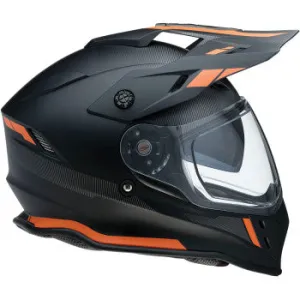 Z1R Range Dual Sport Snow Helmet Electric Shield Uptake Graphic Black Orange