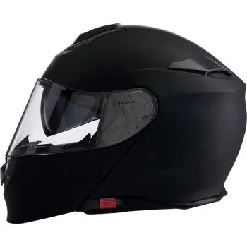 Z1R Solaris Modular Helmet Matte Black Silver Mirror Shield