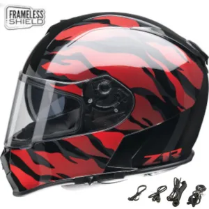 Z1R Warrant Full Face Snow Helmet Panthera Black/Red Electric Shield