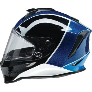 Z1R Youth Warrant Full Face Street Helmet Fresh Pow Purple/Blue