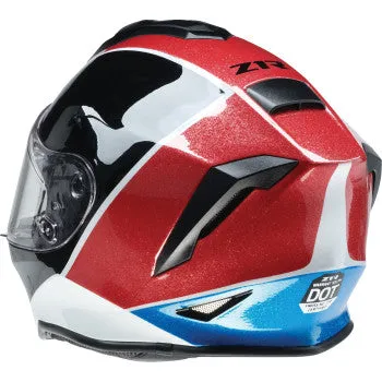 Z1R Youth Warrant Full Face Street Helmet Fresh Pow Red/White/Blue